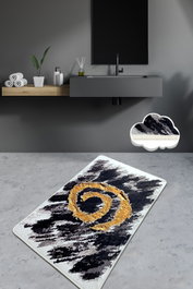 Mijölnir Dagger Alfombrilla de Baño 80 x 100 cm Blanco, Negro y Dorado